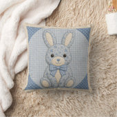 Blauer Hasenquilt Kissen (Decke)