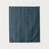 Blauer, hässlicher Pullover Strickmode im Winter Wandteppich (Vorderseite)