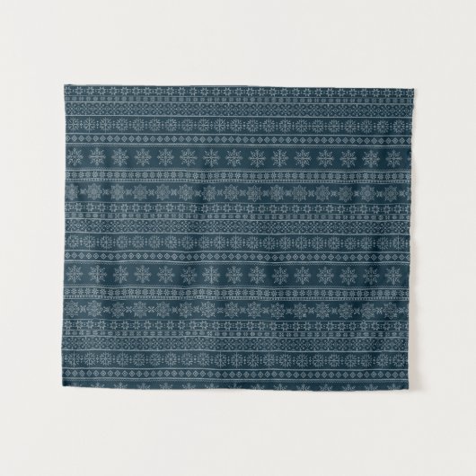 Blauer, hässlicher Pullover Strickmode im Winter Wandteppich (Vorderseite (Horizontal))