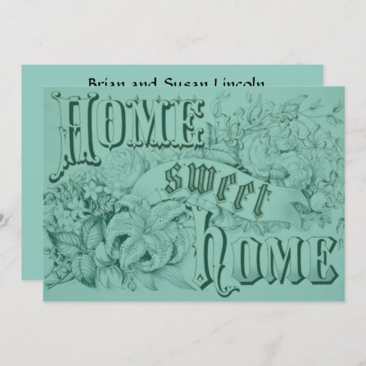 Blauer Hausbrand Einladung (Vorne/Hinten)