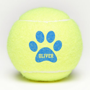 Blauer Haustier-Tatzen-Druck-personalisiertes Tennisbälle