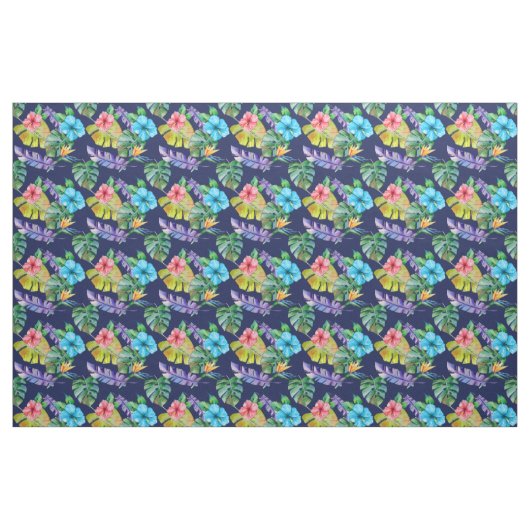 Blauer Hawaiian Stoff (Fat Quarter (45,7 x 55,9 cm))