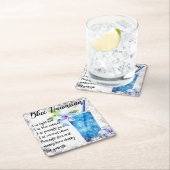 Blauer Hawaiianer Rechteckiger Pappuntersetzer (Vor Ort)