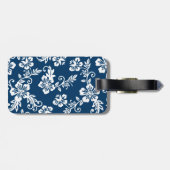 Blauer hawaiischer Druck-Gepäckanhänger Gepäckanhänger (Rückseite horizontal)