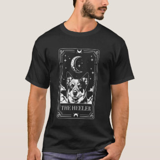 Blauer Heeler Hund Lustige Tarotkarte Australische T-Shirt