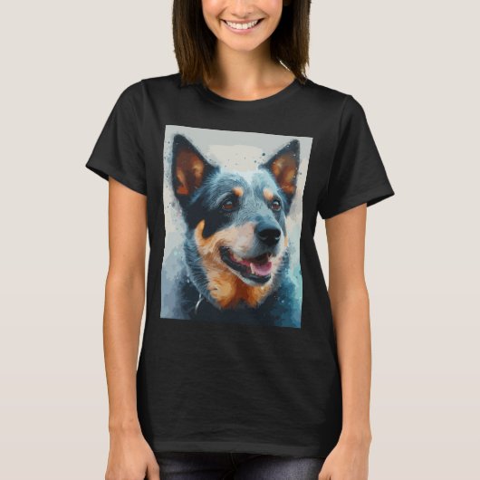 Blauer Heeler Hund T-Shirt (Vorderseite)