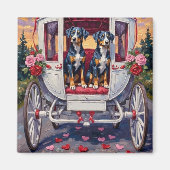 Blauer Heeler Hund Valentinstag Magnet (Vorne)