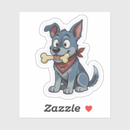 Blauer Heeler mit Knochen Aufkleber