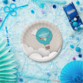 Blauer Heißluft-Ballon-Geburtstag Pappteller (Party)