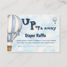 Blauer Heißluftballon Auf und davon Windel-Raffle 