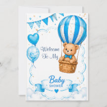 Blauer Heißluftballon-Baby-Shower 🎈