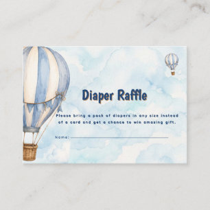 Blauer Heißluftballon-Baby-Shower-Windel-Raffle Begleitkarte