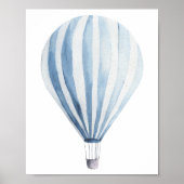 Blauer Heißluftballon Poster (Vorne)