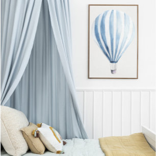 Blauer Heißluftballon Poster
