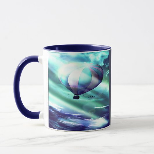 Blauer Heißluftballon Tasse (Links)