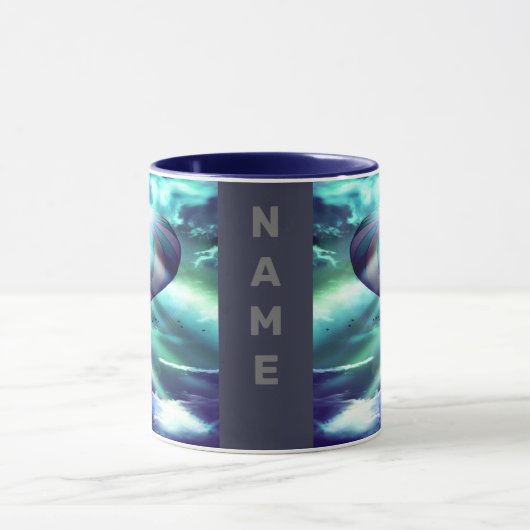 Blauer Heißluftballon Tasse (Zentrum)