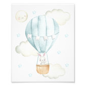 Blauer Heißluftballon, Tiere, Sonne, Kinderzimmer Fotodruck (Vorne)