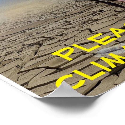 Blauer Held in einer Dürre Poster (Ecke)