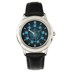Blauer heller glühender Bogen-Reaktor-Entwurf Armbanduhr