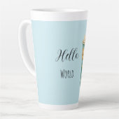Blauer Hello World Kaffeebecher Milchtasse (Linke Ecke)