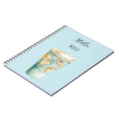 Blauer Hello World Kaffeebecher Notizblock (Linke Seite)