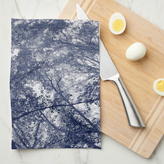 Blauer Herbst Handtuch (Viertel Falte)