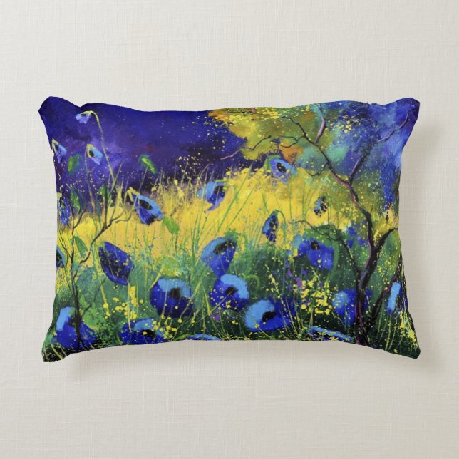 Blauer Herbst, Kunst Dekokissen (Vorderseite)