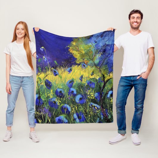Blauer Herbst, Kunst Fleecedecke (Beispiel)