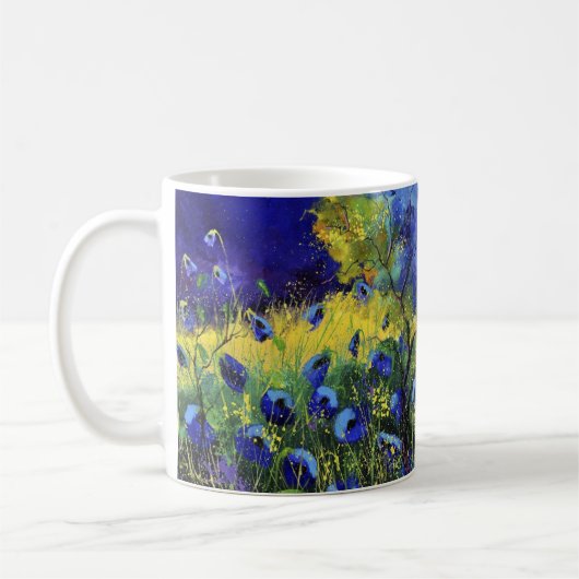 Blauer Herbst, Kunst Kaffeetasse (Links)