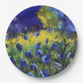 Blauer Herbst, Kunst Pappteller (Vorderseite)