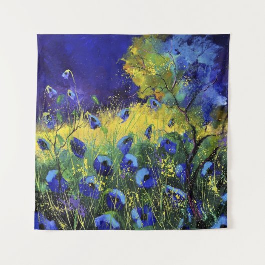 Blauer Herbst, Kunst Wandteppich (Vorderseite)