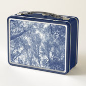 Blauer Herbst - Zyanotypeffekt Metall Brotdose (Rückseite)