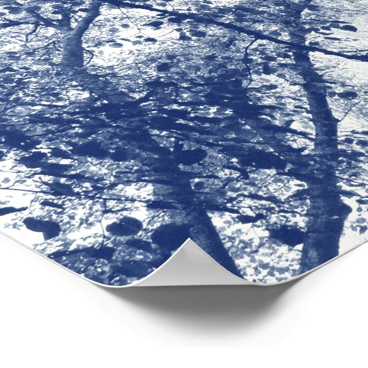 Blauer Herbst - Zyanotypeffekt Poster (Ecke)