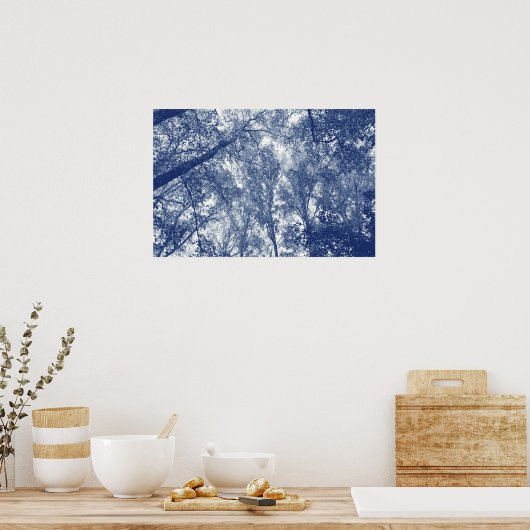 Blauer Herbst - Zyanotypeffekt Poster (Küche)