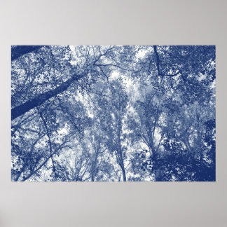 Blauer Herbst - Zyanotypeffekt Poster