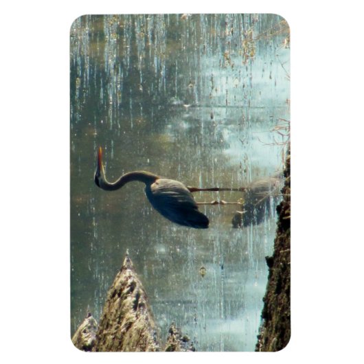 Blauer Heron in Wetland Magnet (Vertikal)