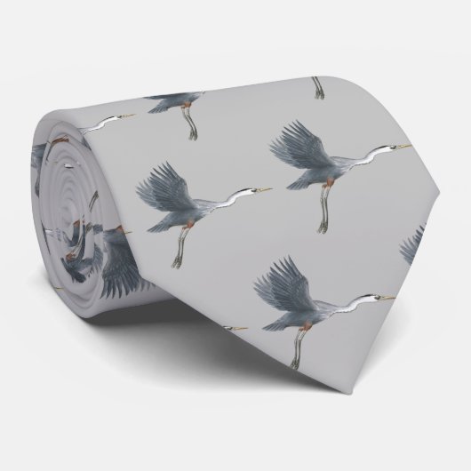 Blauer Heron Krawatte (Gerollt)