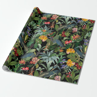 Blauer Heron und tropische Blume Geschenkpapier