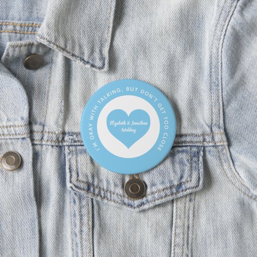 Blauer Herz-Farbcode für Hochzeitsskala Button (Beispiel)