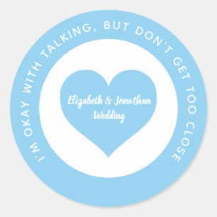 Blauer Herz-Farbcode für Hochzeitsskala Runder Aufkleber