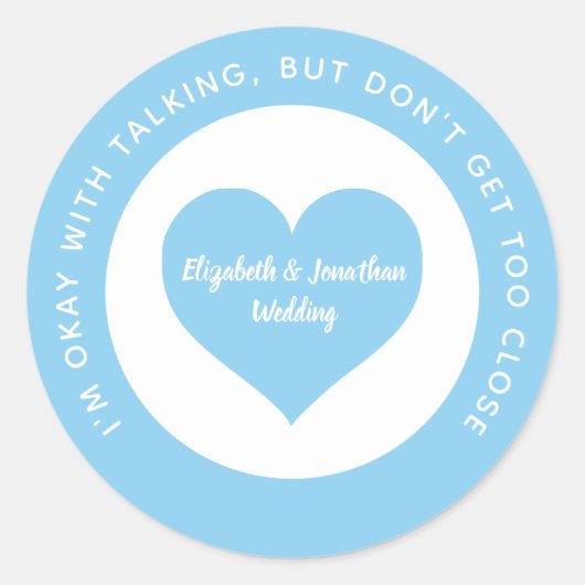 Blauer Herz-Farbcode für Hochzeitsskala Runder Aufkleber (Vorderseite)