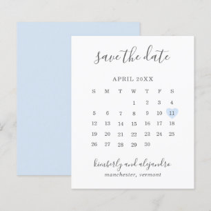 Blauer Herz-Kalender Budget Hochzeit Save the Date