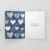 Blauer Herzen Geburtstag Karte (Innenseite)