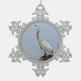 Blauer Herzog Schneeflocken Zinn-Ornament