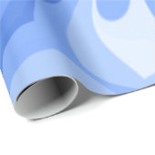 Blauer Herzschlag Abstrakt Geschenkpapier (Rolleneckpunkt)
