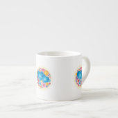 Blauer Herzschlag Espressotasse (Vorderseite Rechts)