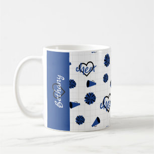 Blauer Herzschlag, Pom Poms, Megaphone Muster Kaffeetasse