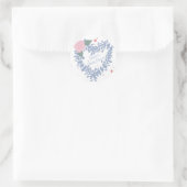 Blauer Herzschlag Runder Aufkleber (Tasche)