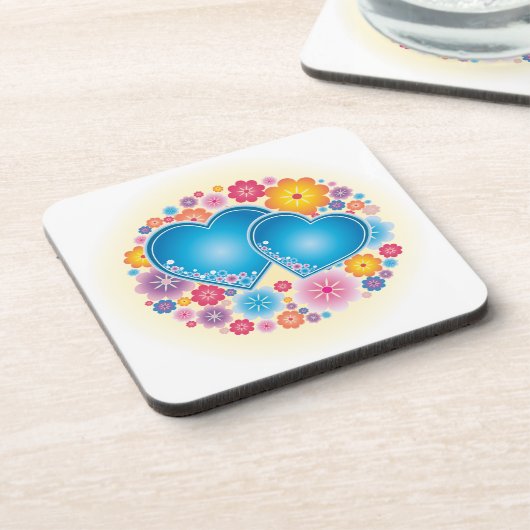 Blauer Herzschlag Untersetzer (Linke Seite)