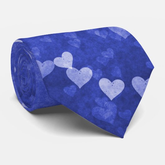 Blauer Herzschlag Valentine Krawatte (Gerollt)